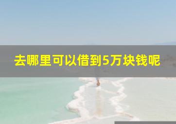 去哪里可以借到5万块钱呢