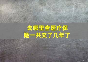 去哪里查医疗保险一共交了几年了