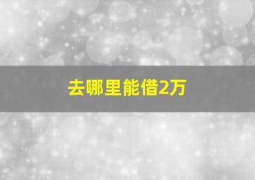 去哪里能借2万