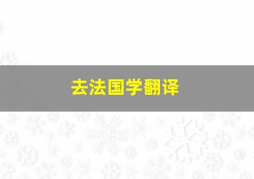 去法国学翻译