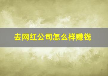 去网红公司怎么样赚钱