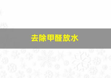 去除甲醛放水