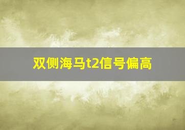 双侧海马t2信号偏高