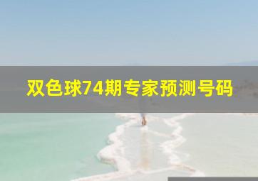 双色球74期专家预测号码