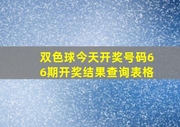 双色球今天开奖号码66期开奖结果查询表格