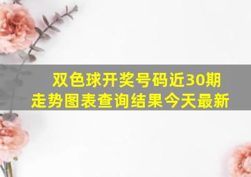 双色球开奖号码近30期走势图表查询结果今天最新