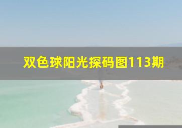 双色球阳光探码图113期