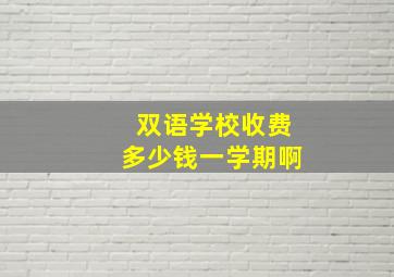 双语学校收费多少钱一学期啊