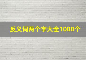 反义词两个字大全1000个