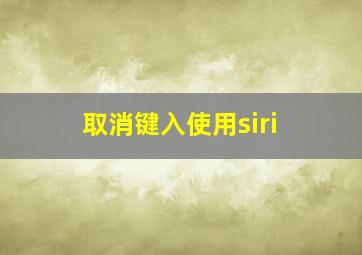 取消键入使用siri