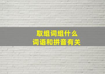 取组词组什么词语和拼音有关