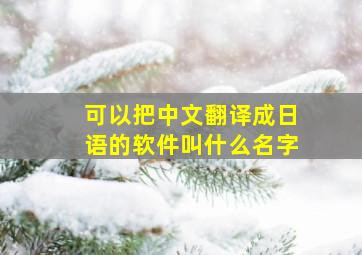 可以把中文翻译成日语的软件叫什么名字