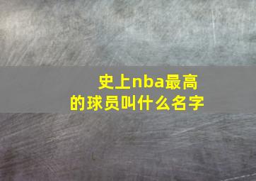 史上nba最高的球员叫什么名字