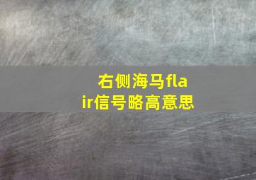 右侧海马flair信号略高意思