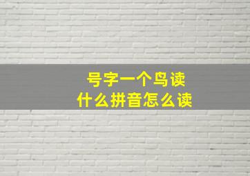 号字一个鸟读什么拼音怎么读