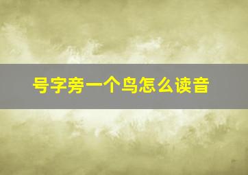 号字旁一个鸟怎么读音