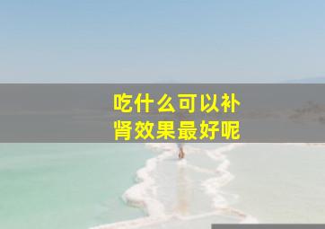 吃什么可以补肾效果最好呢