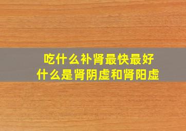 吃什么补肾最快最好什么是肾阴虚和肾阳虚