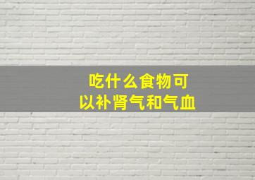 吃什么食物可以补肾气和气血