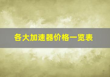 各大加速器价格一览表