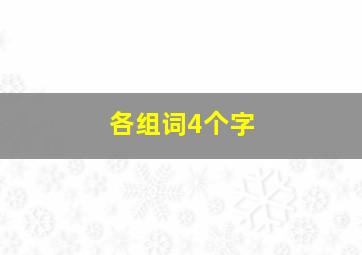 各组词4个字