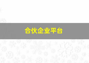 合伙企业平台