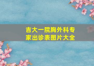 吉大一院胸外科专家出诊表图片大全