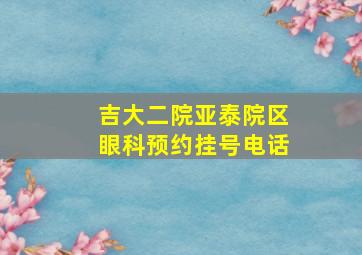 吉大二院亚泰院区眼科预约挂号电话