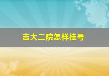 吉大二院怎样挂号