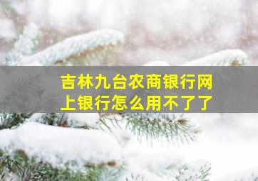 吉林九台农商银行网上银行怎么用不了了