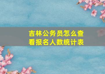 吉林公务员怎么查看报名人数统计表