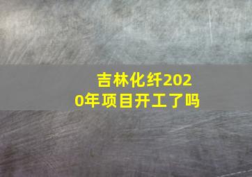 吉林化纤2020年项目开工了吗