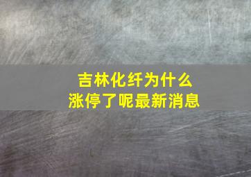 吉林化纤为什么涨停了呢最新消息