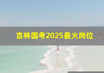 吉林国考2025最火岗位