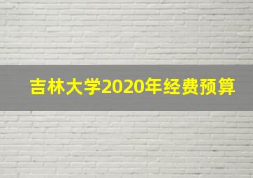 吉林大学2020年经费预算