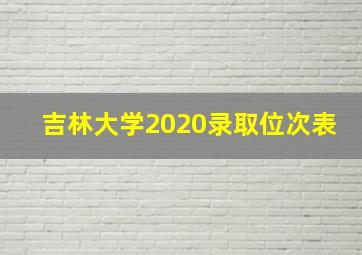 吉林大学2020录取位次表