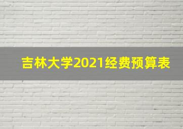 吉林大学2021经费预算表