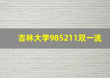 吉林大学985211双一流