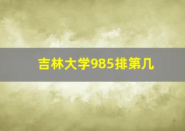 吉林大学985排第几