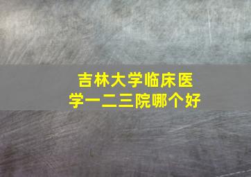 吉林大学临床医学一二三院哪个好