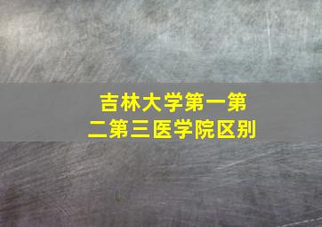 吉林大学第一第二第三医学院区别