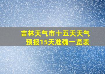 吉林天气市十五天天气预报15天准确一览表