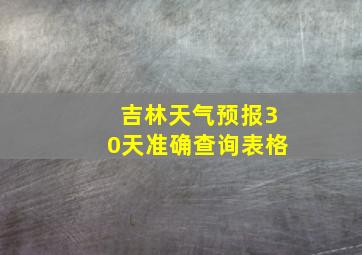 吉林天气预报30天准确查询表格