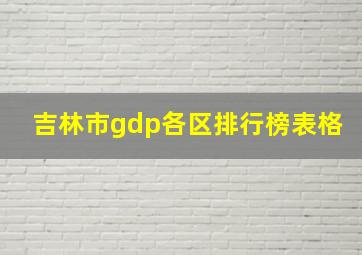 吉林市gdp各区排行榜表格