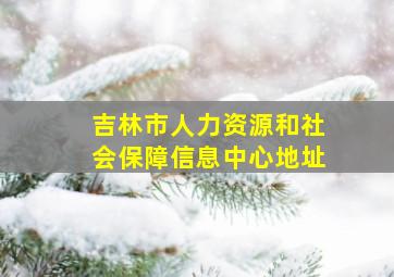 吉林市人力资源和社会保障信息中心地址