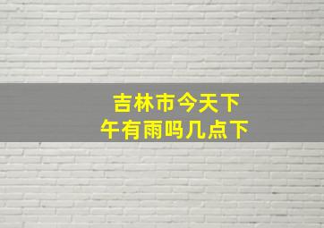 吉林市今天下午有雨吗几点下