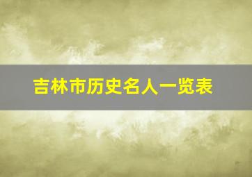 吉林市历史名人一览表