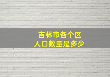 吉林市各个区人口数量是多少