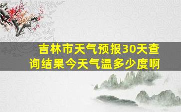 吉林市天气预报30天查询结果今天气温多少度啊