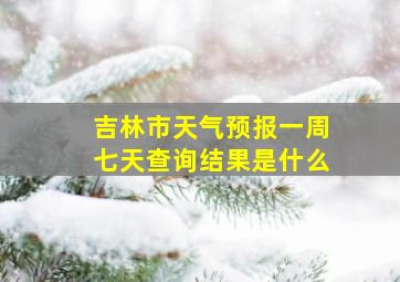 吉林市天气预报一周七天查询结果是什么